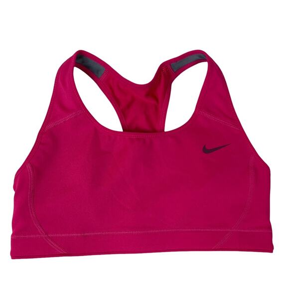 Nike Dri-Fit Swoosh Racerback Medium Support Non Padded Sports Bra Pink Size XS - Picture 5 of 5